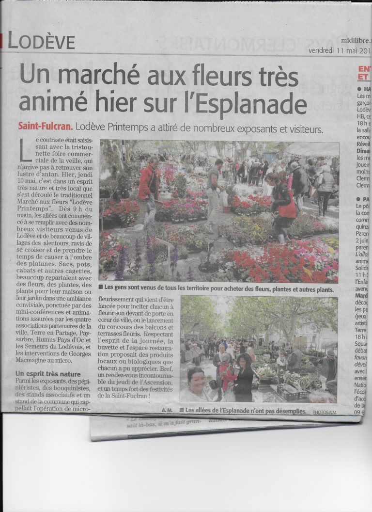 Article marché aux fleurs 2018